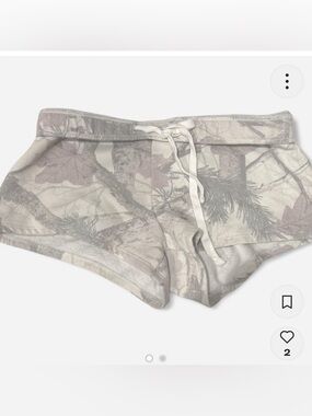 Camo Print Drawstring Lounge Shorts - Neutral Tones hollister